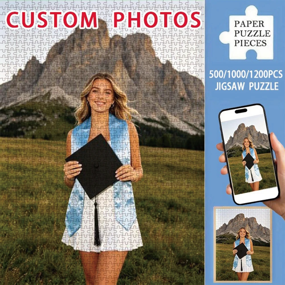 35/300/500/1000pcs Personalized Custom Photo Puzzle Pet Photos Customized Puzzle Can Become A Unique Gift For Family And Friends