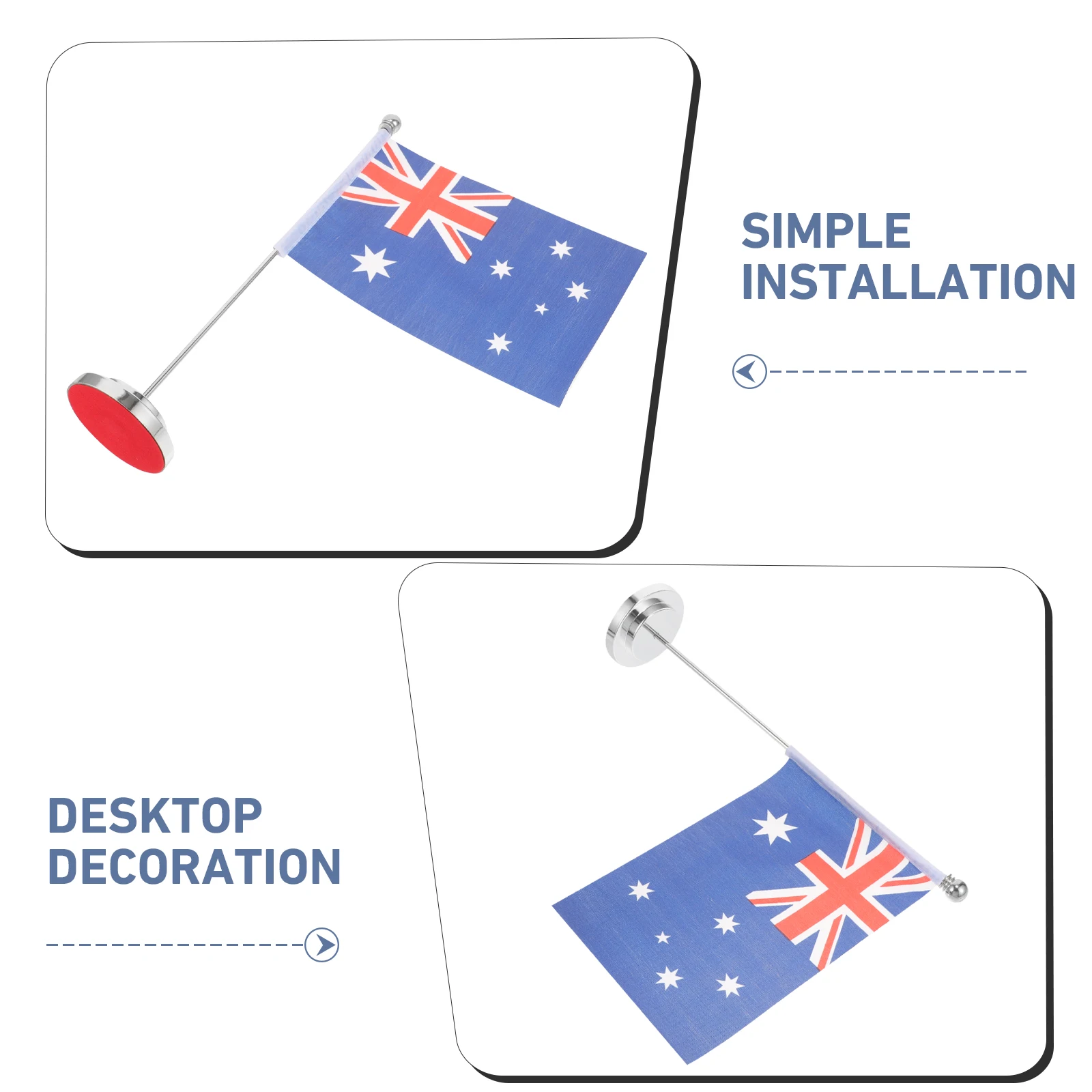

Австралийский настольный флаг, настольный орнамент, компактный размер, полиэстер, железный материал, декор для дома и офиса, патриотический подарок для мероприятия