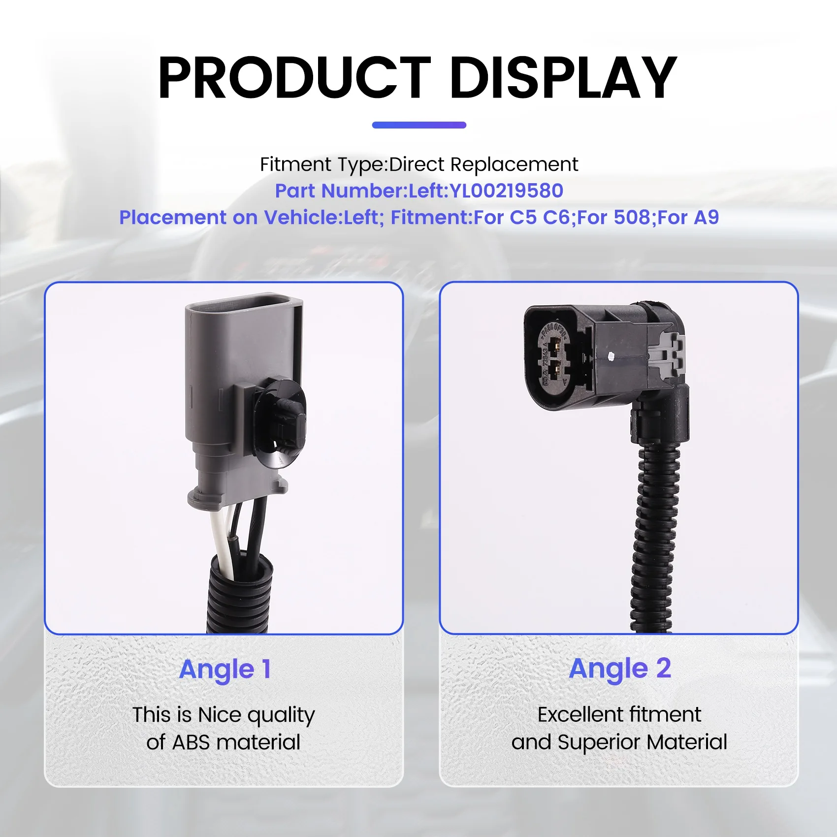 

Practical ABS Wheel Speed Sensor For Citroen C5 C6 508 Aeolus A9