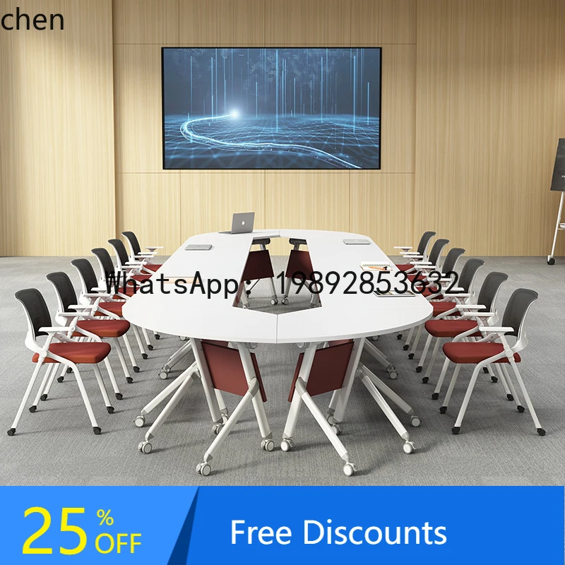 

training table and chair combination foldable conference mobile desk long splicing training desk