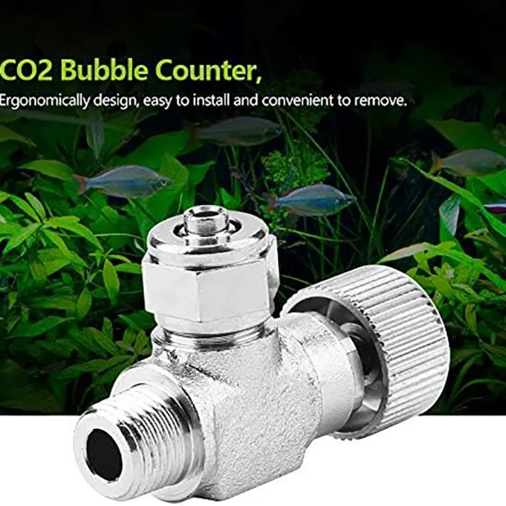 Replacement Stainless Steel Carbon Dioxide Refiner Aquarium Supplies Double Head Fish Tanks CO2 Valve Aquarium Bubble Counter
