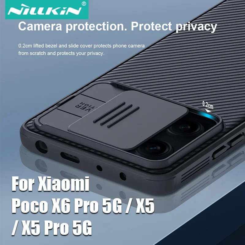 For Xiaomi Poco X6 Pro 5G Case NILLKIN CamShield Sliding Camera Protection Phone Case For Xiaomi Poco X5/X5 Pro 5G Case