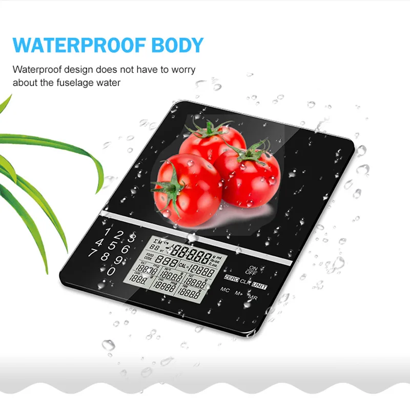 5kg Electronic Nutrition Scale Smart Digital Touch LCD Screen Tempered Glass Scales Waterproof Baby Kitchen Food Weight Balance