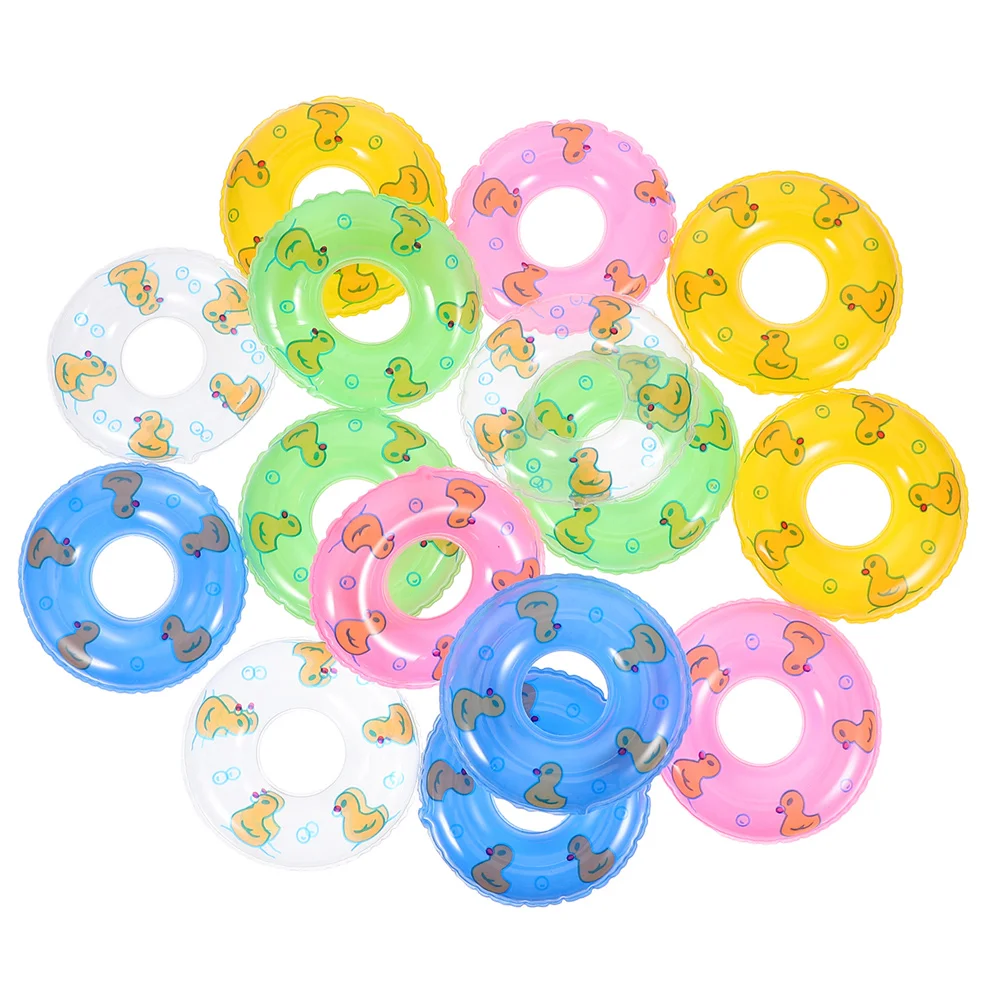 

60 Pcs Mini Inflatable Swimming Rings s Pool DIY House Accessories Aquarium Equipment