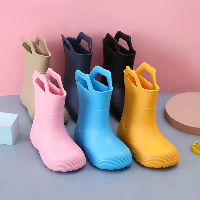 New Lightweight EVA Rain Boots Boys Girls Baby Non-Slip Soft Soles Easy Wear Kids Waterproof Outdoor Water Shoes Casual Children