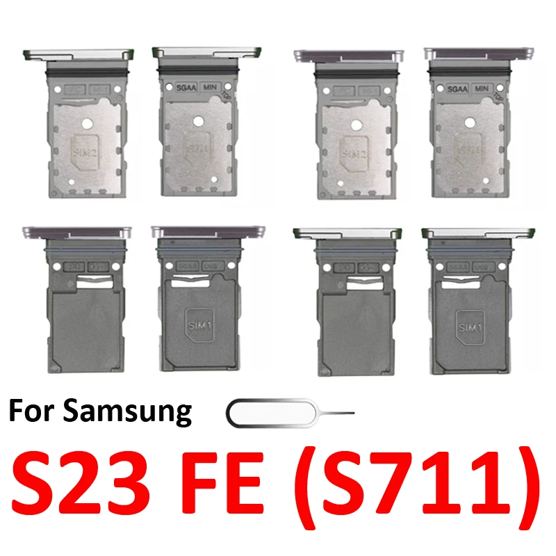 Bandeja para Tarjeta SIM para Samsung Galaxy S23 FE S711 S711B, Gris o Plata, Simple o Doble SIM