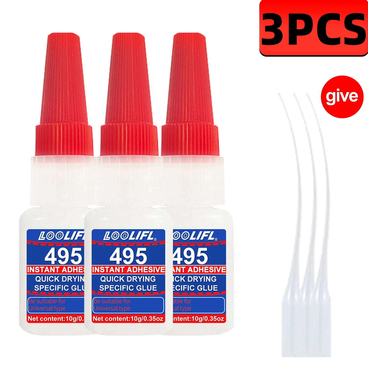 5 Stück LOOLIFL495 Sekundenkleber für Kunststoff, professioneller Klebstoff, transparenter Cyanacrylat-Kleber, schnell trocknend, geruchlos, langlebige Bindung