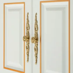 Solid Brass Art Deco Cabinet Knobs And Handles Kitchen Cabinet Knobs Bedroom Wardrobes Dresser Long Pull Drawer Furniture Handle