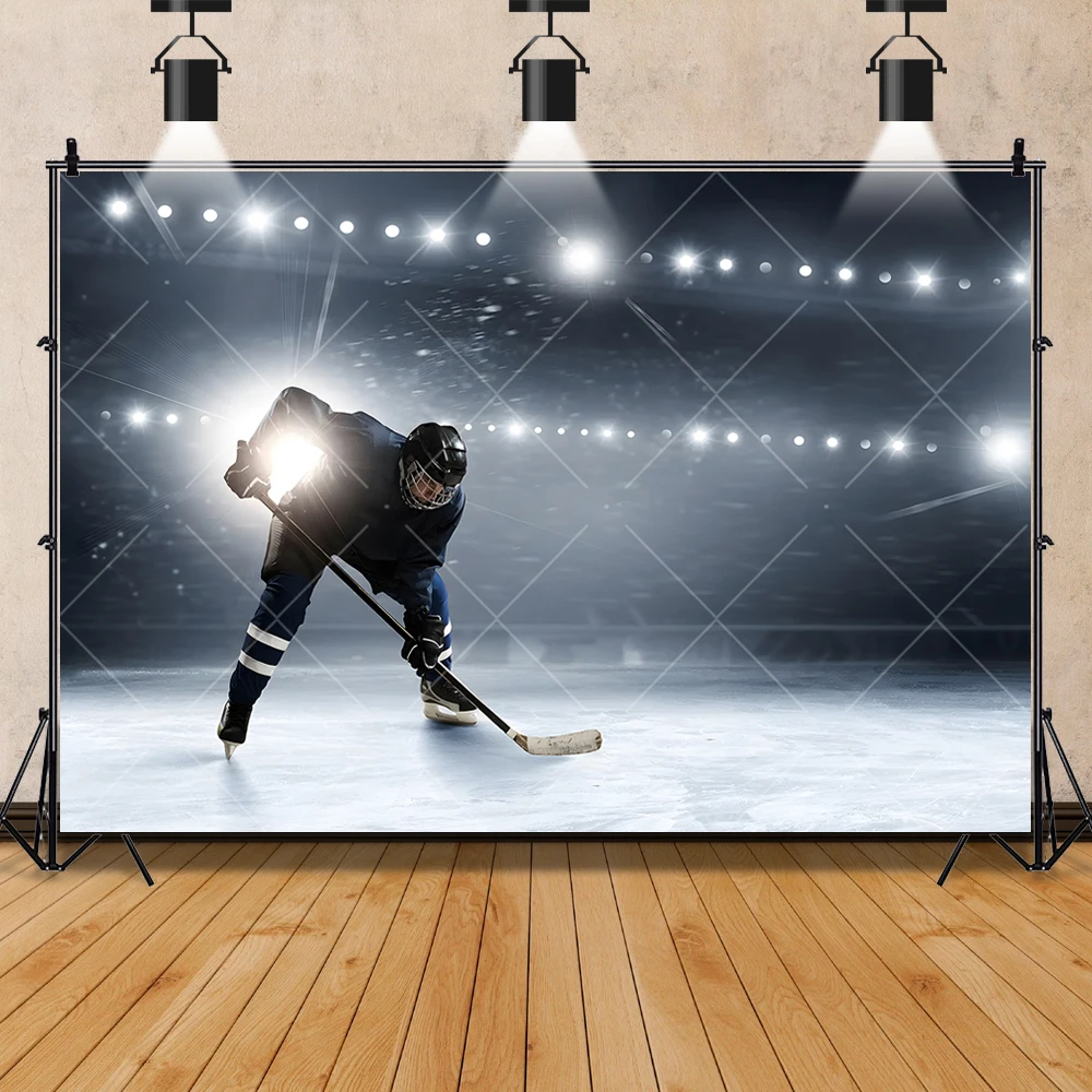 Boys Hockey Sports Theme Customized Background Children's Birthday Party Photography Props Cake Table Decoration Banner