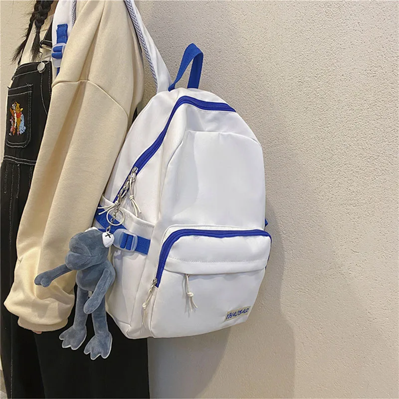 

Breathable Nylon School Backpack Women's Backpacks for Teenagers Girl Casual Travel Women Bag Solid Color Schoolbag Mochila