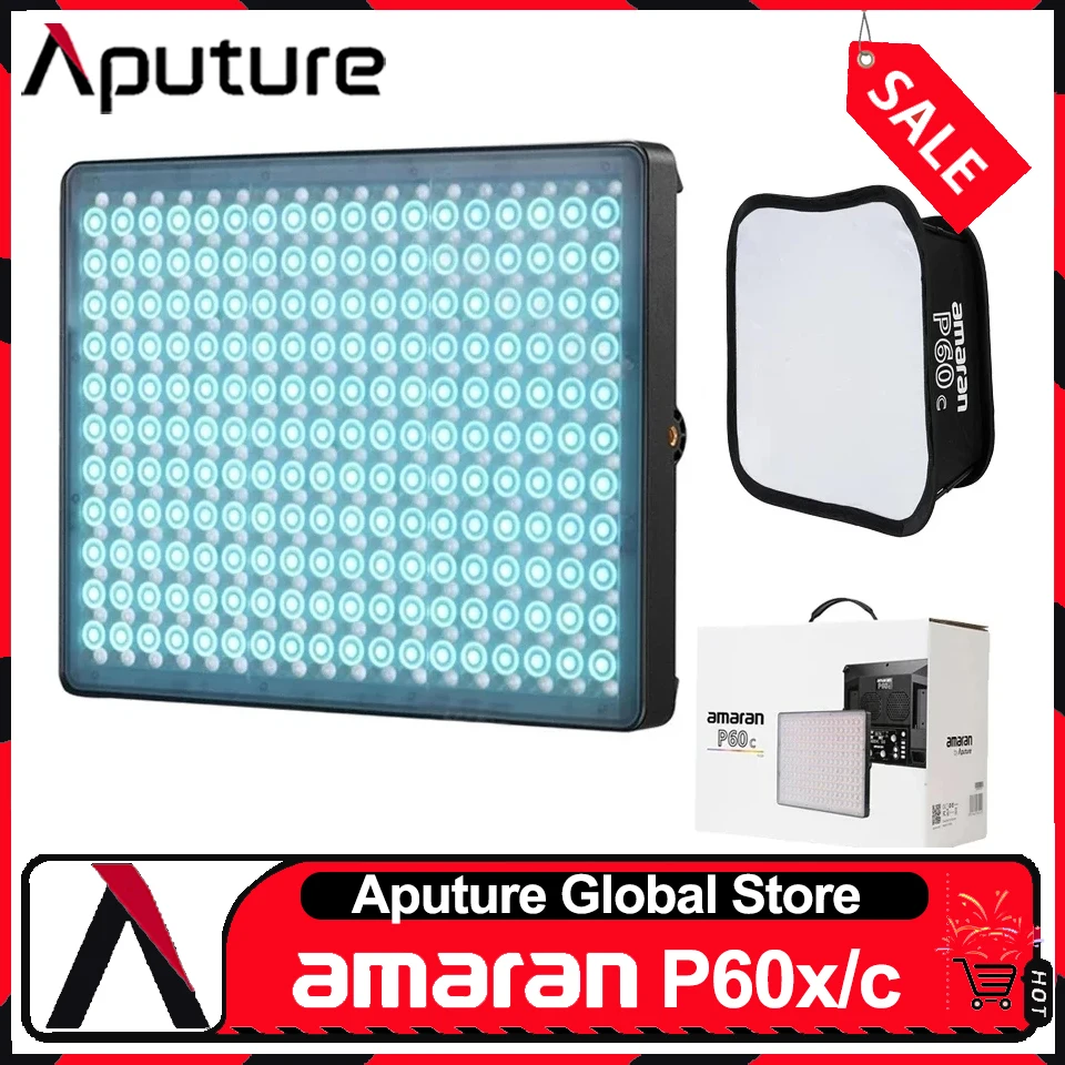 

Aputure Amaran P60c RGB Video Light 60W 2500-7500K 10 Build-in Lighting Effects for Photography Studio CRI ≥ 95 TLCI ≥ 96