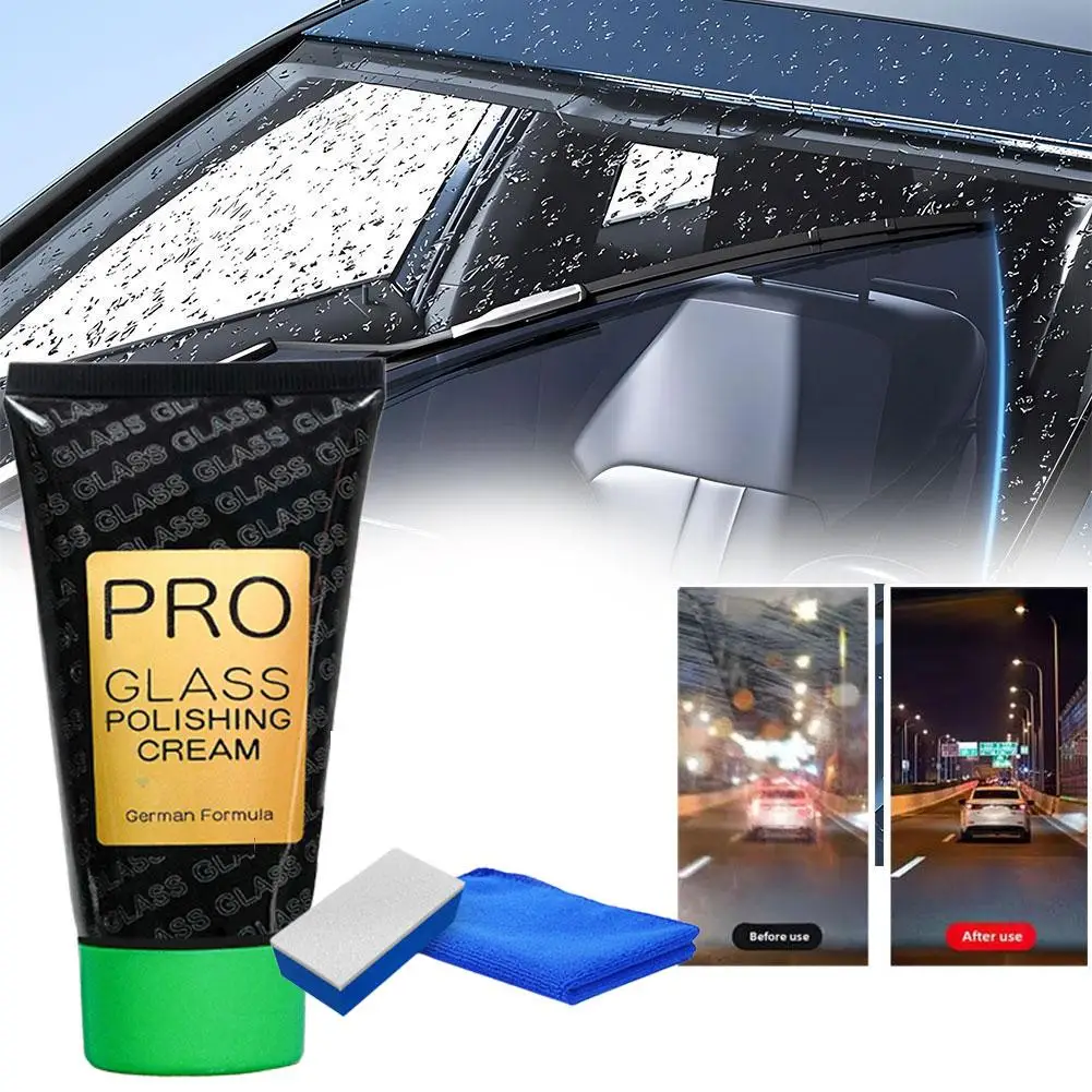 

Auto Car Glass Cleaner Kit, Removes Oil Film Water Stains & Light Scratches, Hydrophobic Coating Restores Clarity For Windshield