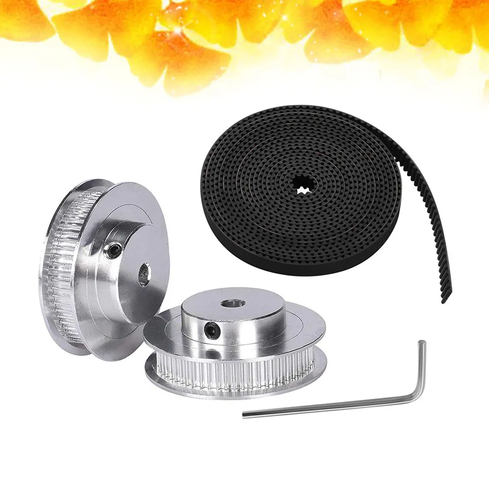 

4Pcs 3D Printer Accessory Aluminum Timing Pulley 5Mm Shaft with 2M Stretch Resistant Reinforced Timing Belt High Accuracy