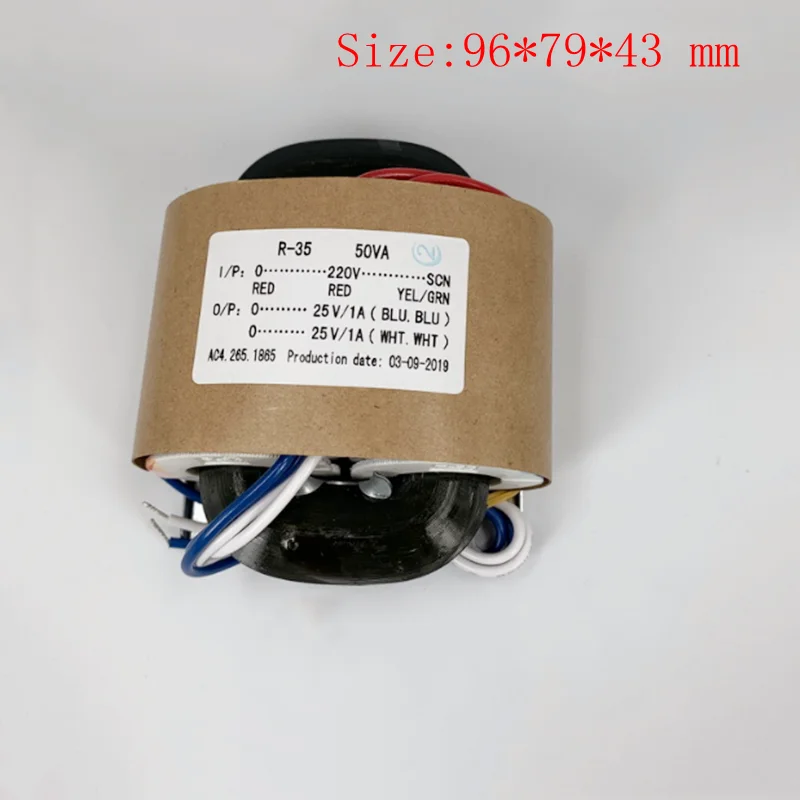 1Pc 50W 50VA R-type Primary Input 0-115-230V-SCN or 0-220V-SCN Secondary Output 25V 18V-9V 24V-12V R-core Transformer Audiophile