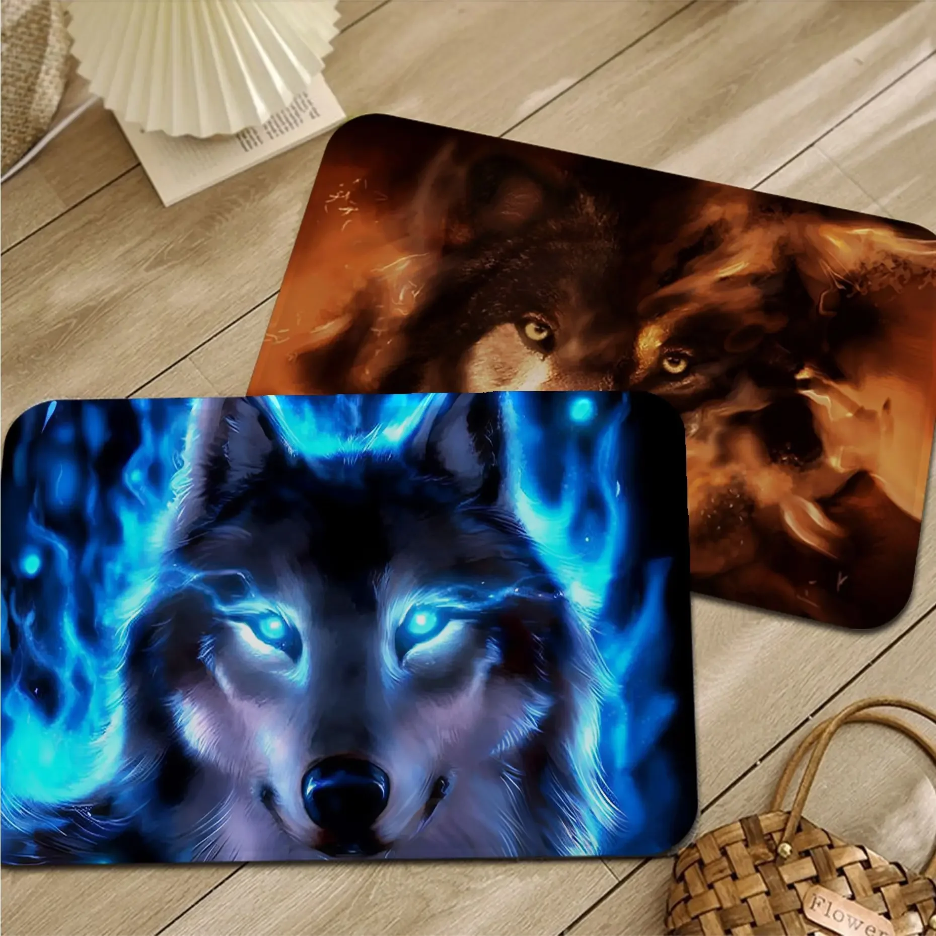 

Wolf Animal Hallway Carpet Nordic Style Bedroom Living Room Doormat Home Balcony Anti-Slip Alfombra