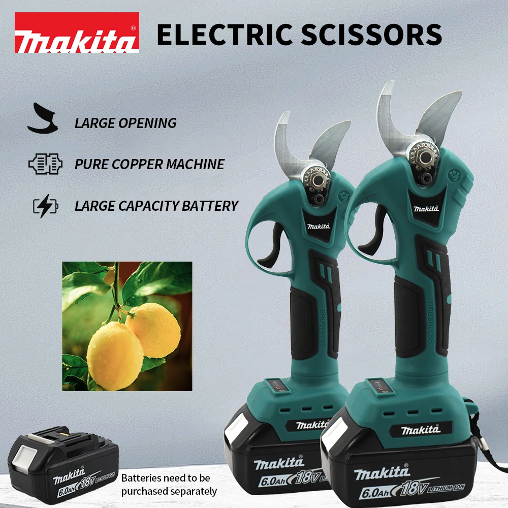 Makita Electrician Scissors 18v Battery Professional Cordless Pruning Shears Cutter Wireless Drills Tools Garden Pruner