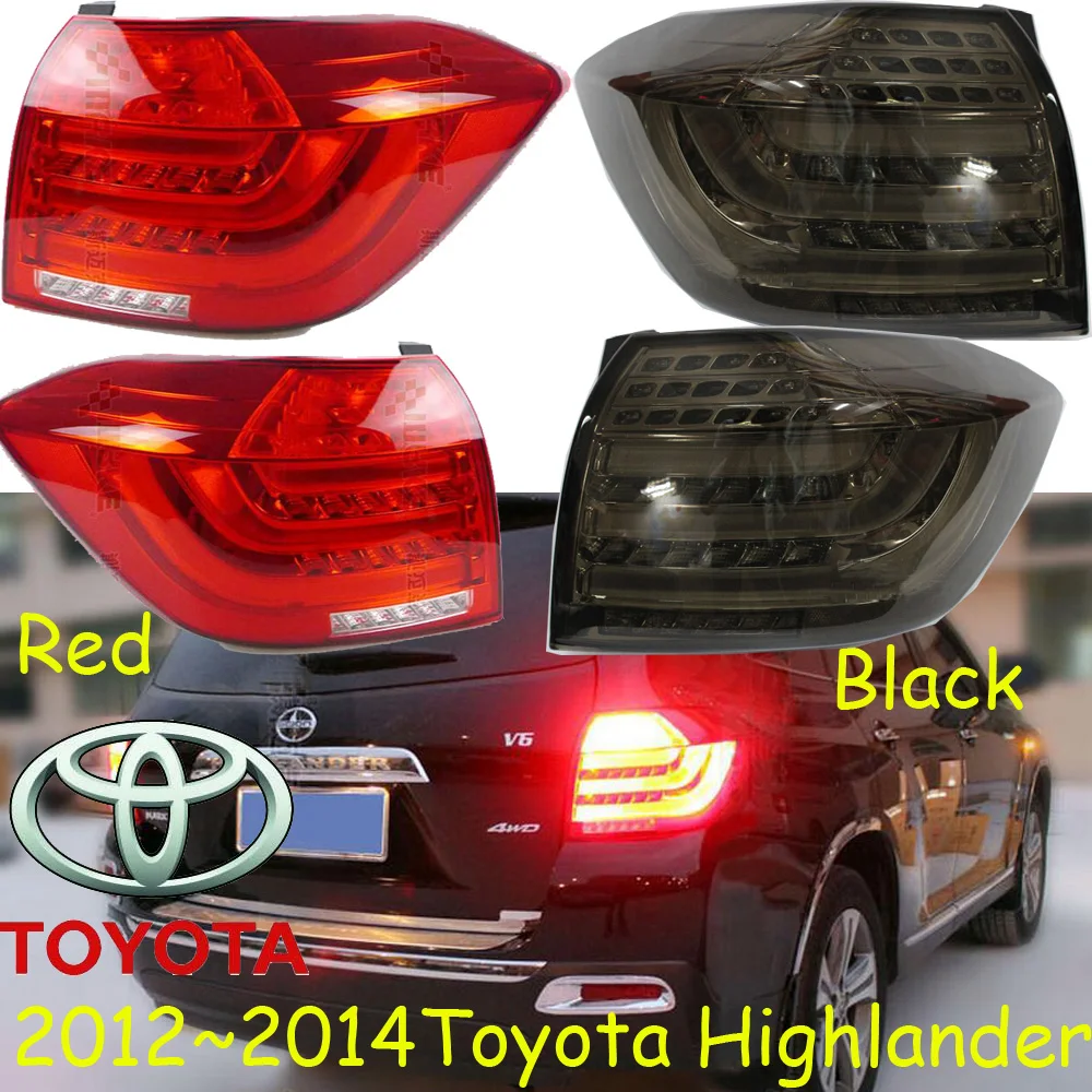 car bumper headlight for Toyota Highlander taillight,2012~2014;LED highlander rear light;Black/Red color,highlander fog light