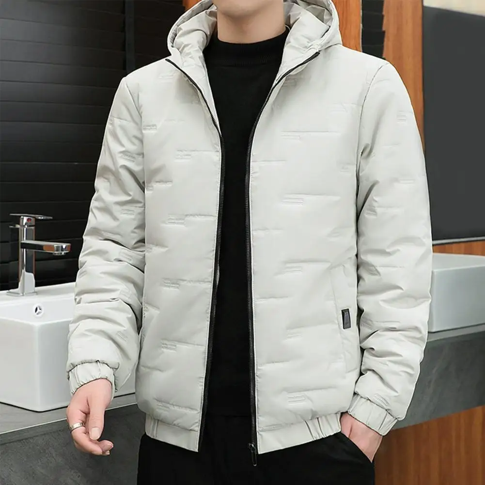 

Lightweight Warm Jacket Men's Hooded Thermal Jacket Windproof Quilted Coat with Zipper Pockets Slim Fit Lightweight for Autumn