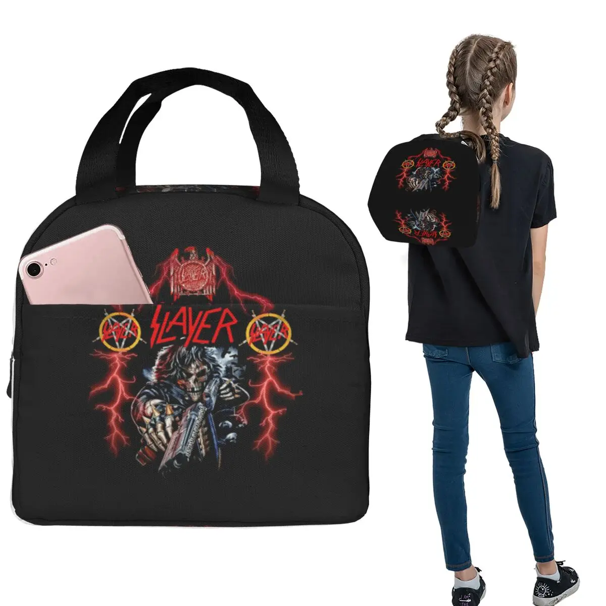 

Изолированная сумка для обеда Slayer Band для женщин и детей, герметичные коробки для еды, термосумка для ланча