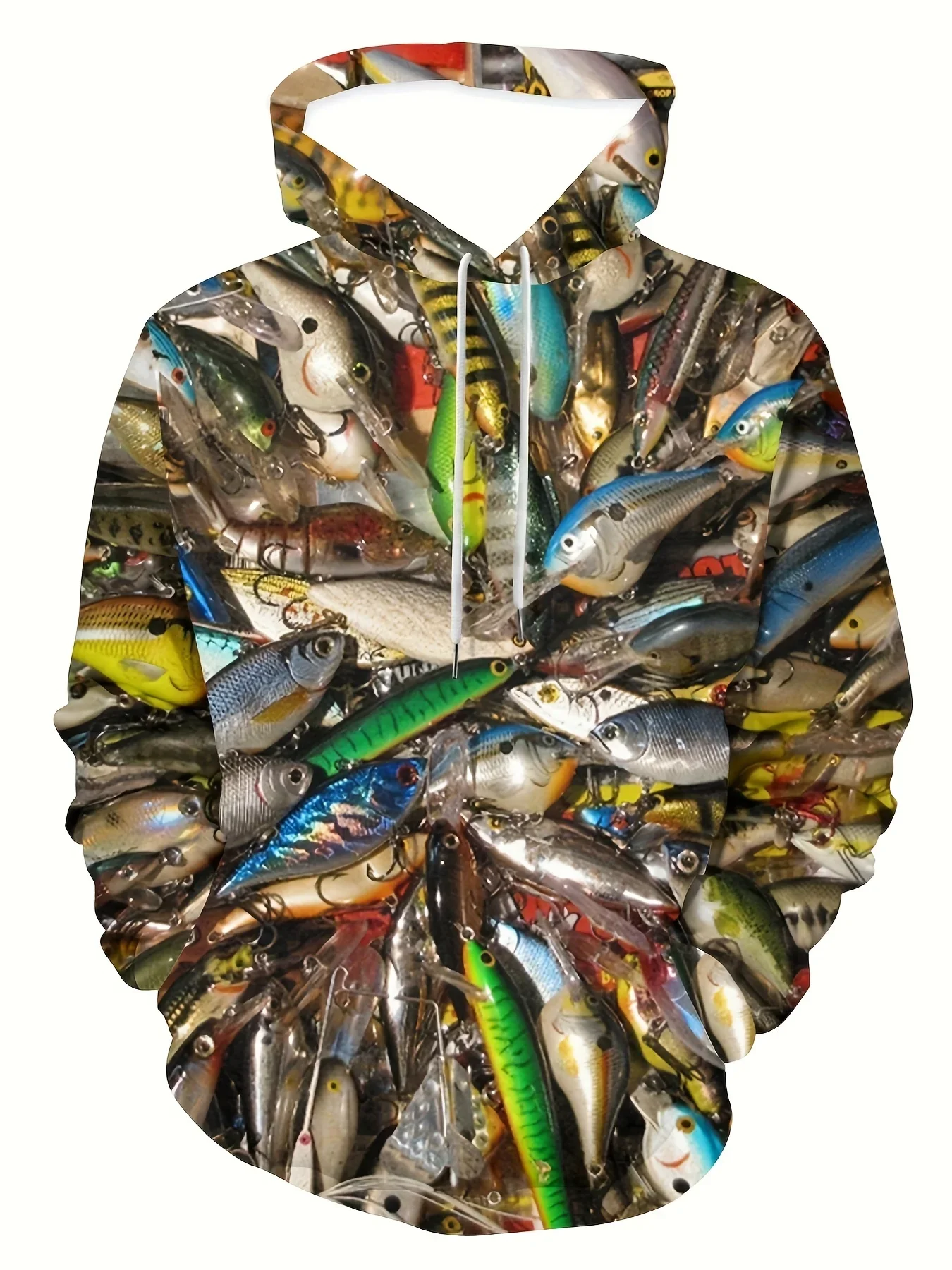 

Men's Digital 3D Printing Creative Many Fish Leisure Sports Hooded Guard