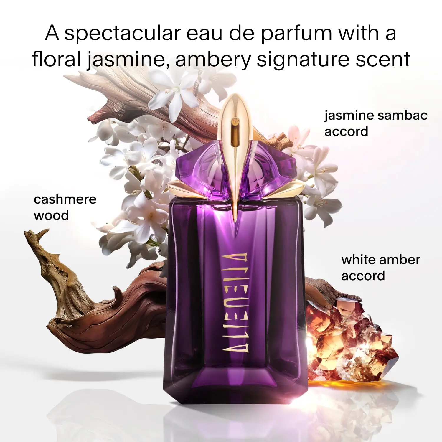 90ml Mugler Alien - Eau de Parfum - Perfume de mujer - Floral & Woody - Con jazmín, madera y ámbar - Fragancia duradera