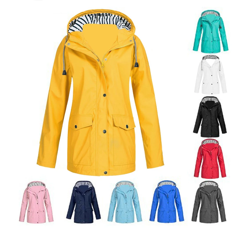 Autumn and Winter Outdoor Mountaineering Suit Waterproof Coat Women Raincoat Outdoor Wind Rain Forest Jacket Coat Plus Size