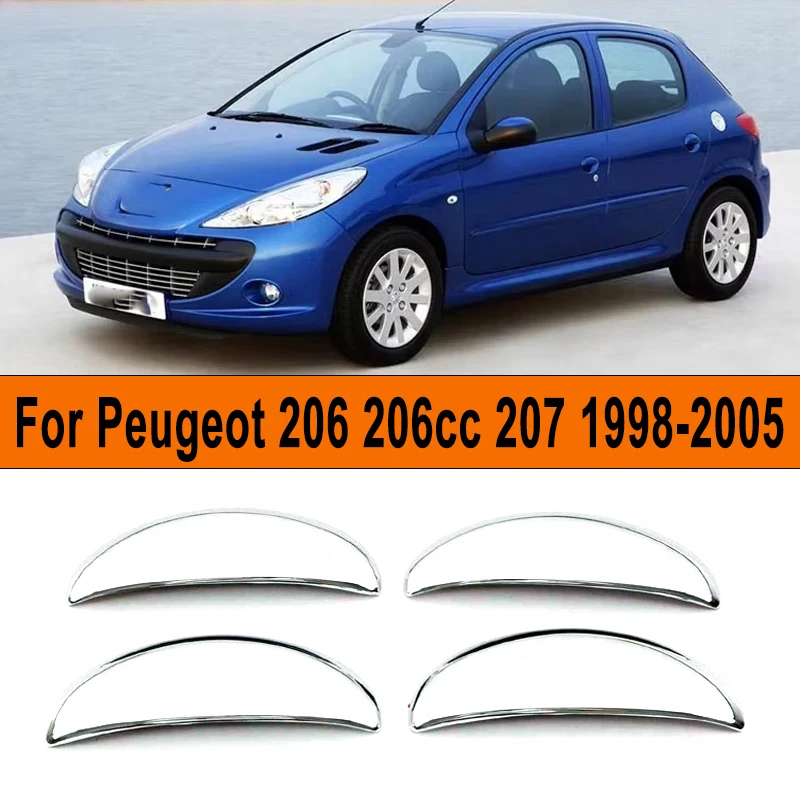 

Chrome Car Door Handle Cover Cup Bowl Trim Sticker Styling Auto Accessories For Peugeot 206 206cc 207 1998-2005 2004 2003 2002