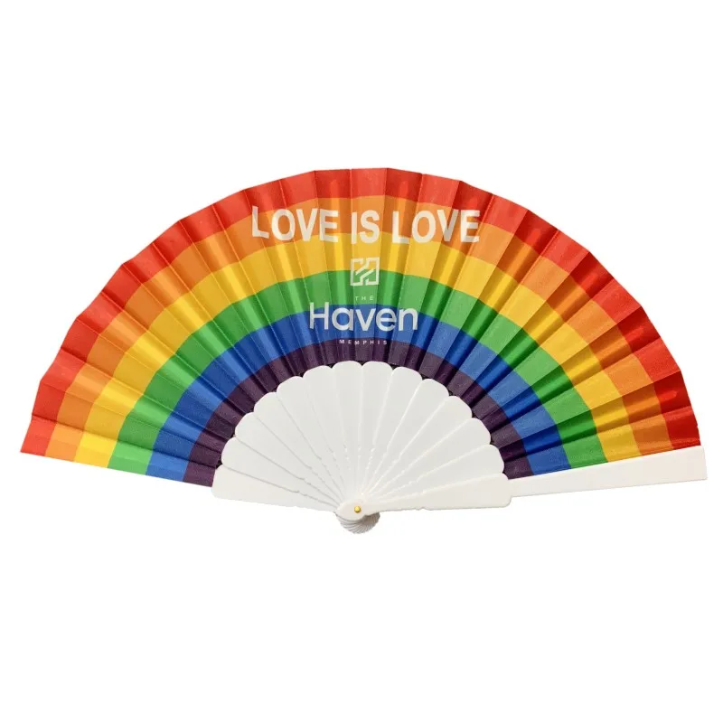 1PC Customized Plastic Folding Fan Personalised With Pictures and Logo Wedding Invitation Funeral Souvenirs Promotional Gifts