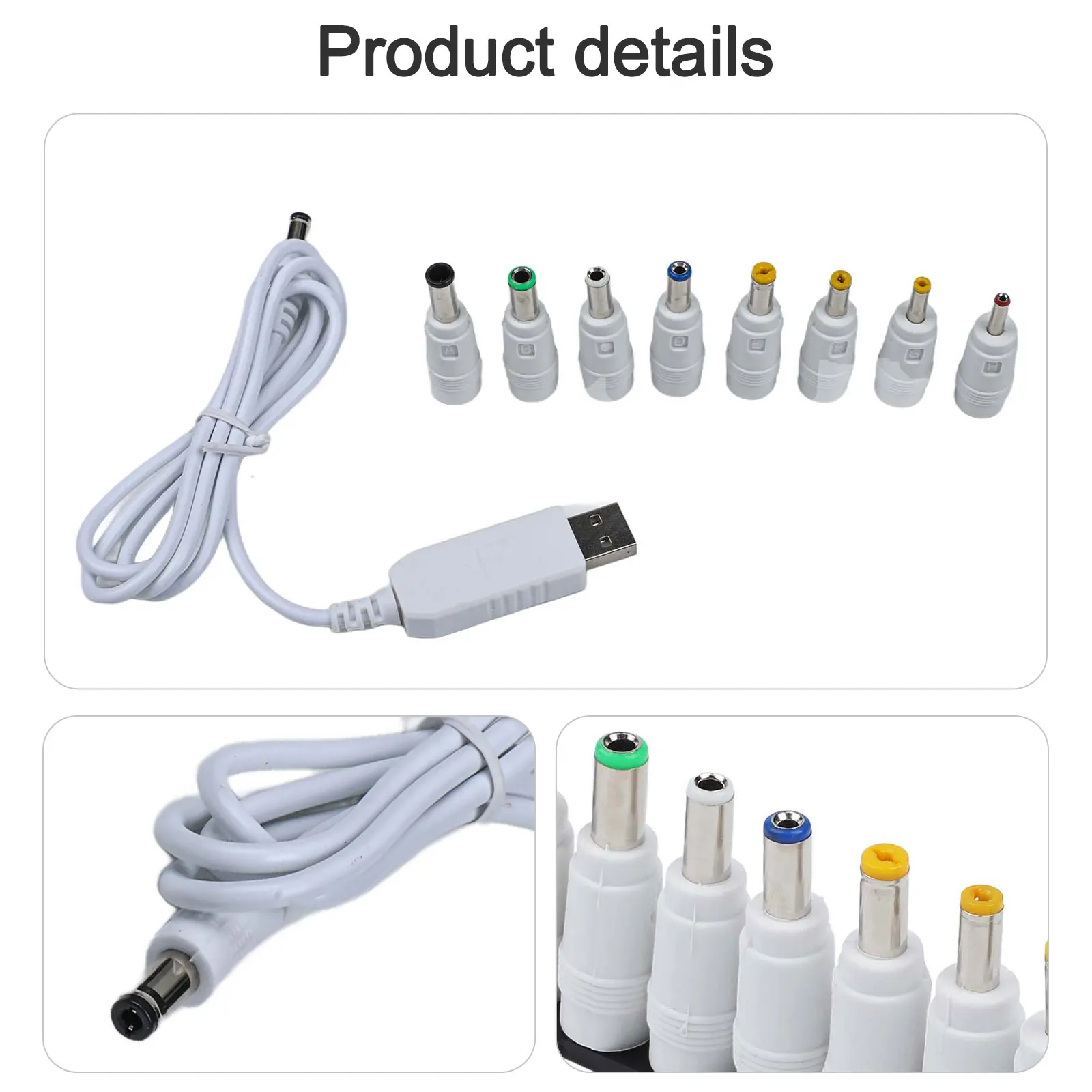 For LED Lights For Electric Toothbrushes USB To DC Adapter For Electronic Accessories Interchangeable Connector Sizes
