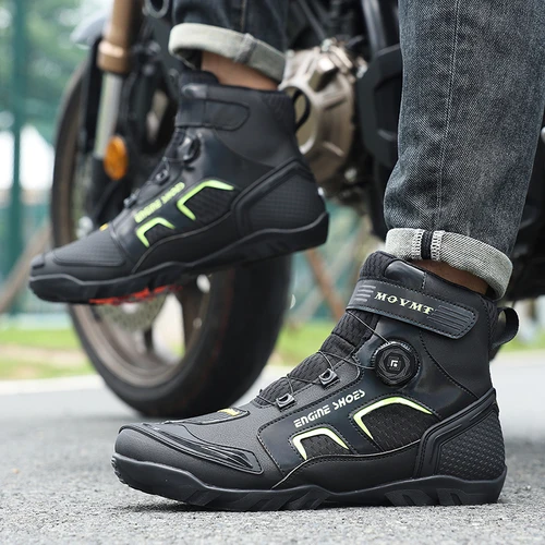 Imagen 2 del producto Botas de moto para hombre, zapatos para montar en motocicleta, zapatos anticaída para motocicleta, botas de carreras todoterreno para Motocross