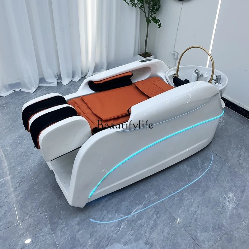 

-Automatic intelligent electric massage barber shop water circulation hair treatment shampoo flush bed