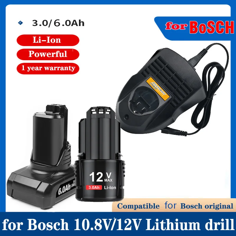 for Bosch Professional 12V System GBA 12V Lithium Battery 3Ah，6Ah Battery for screwdriver GSR120 GSB120 GSR108