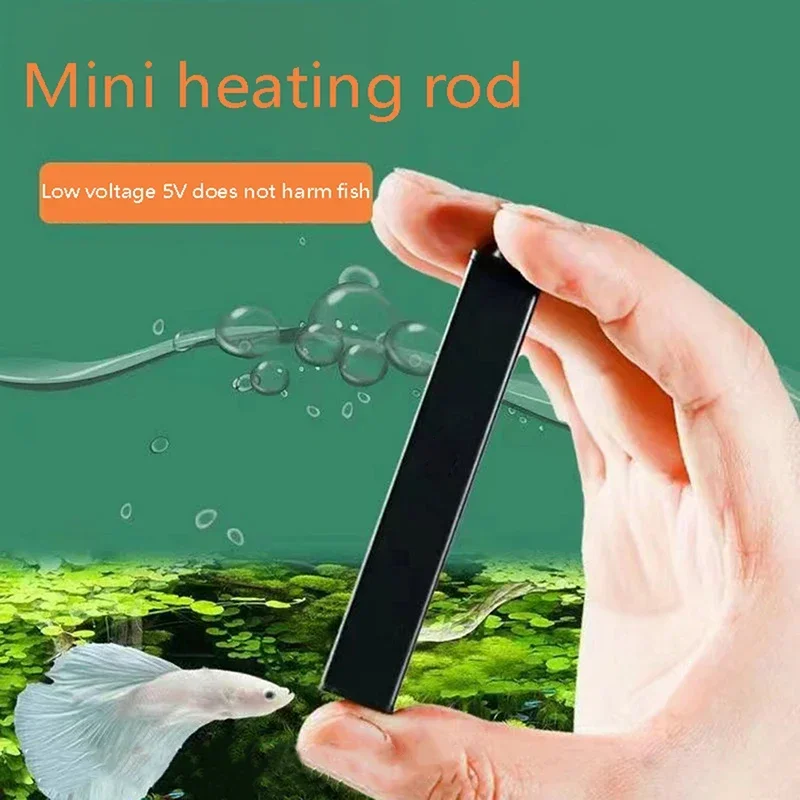 

1Pc 5/10W Mini Aquarium Heater USB Charging For Small Fish Tank Energy Saving Over Temperature Protection Accessories