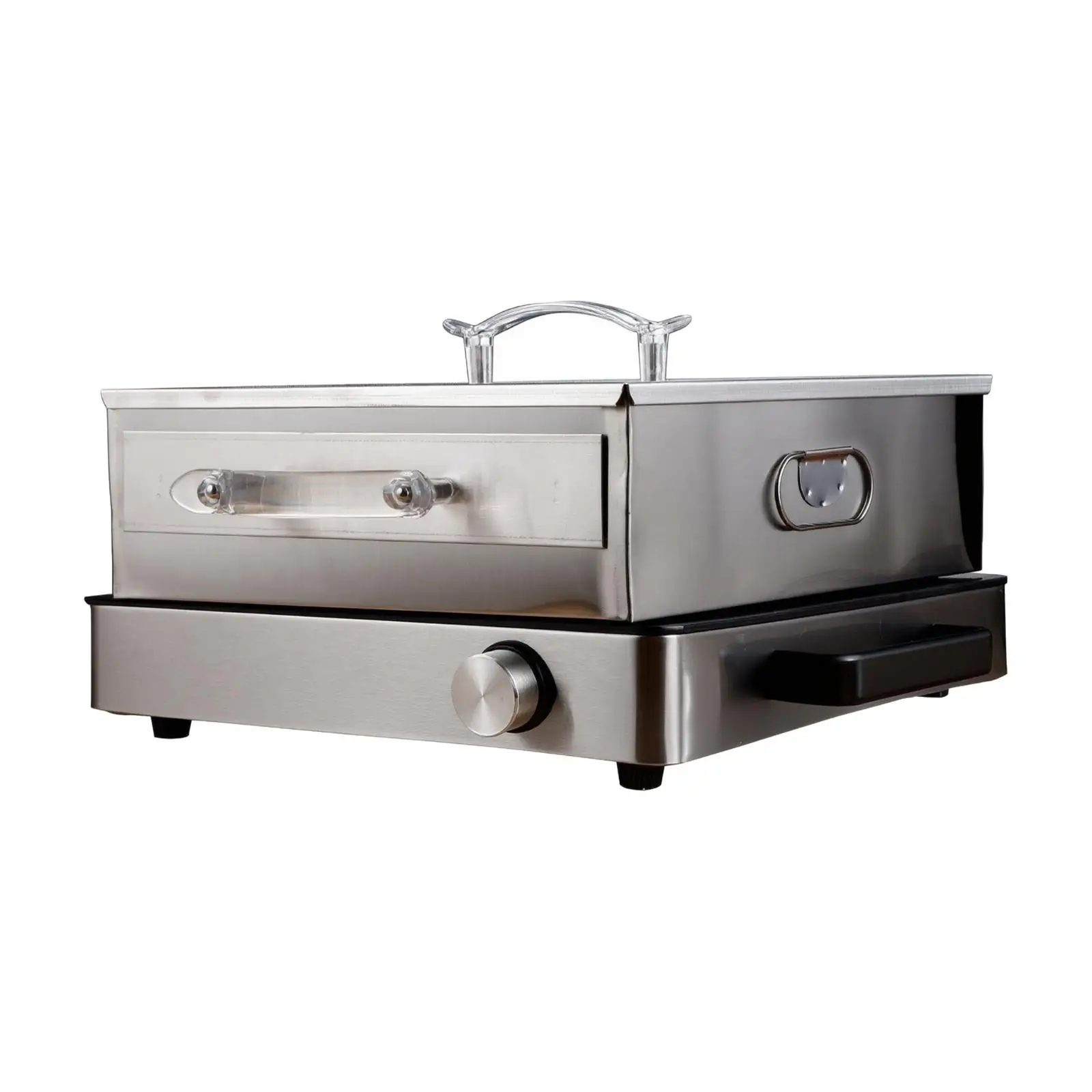 Stainless Steel Rice Noodle Steamer Pot with Control Knob and Detachable Cover for Induction Cooker Use in Home Kitchen