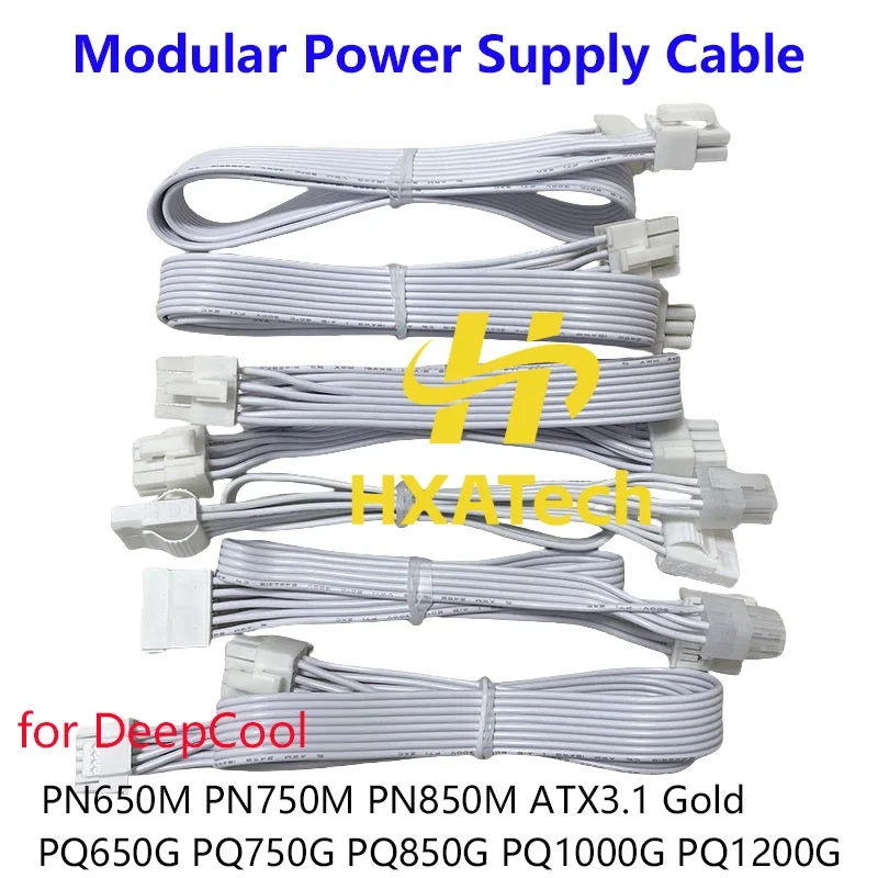 

Белый 12VHPWR PCIe двойной 8-контактный модульный кабель питания процессора 4 + 4P SATA IDE для DeepCool PN650M PN750M PN850M ATX3.1 PQ650G PQ750G PQ850G