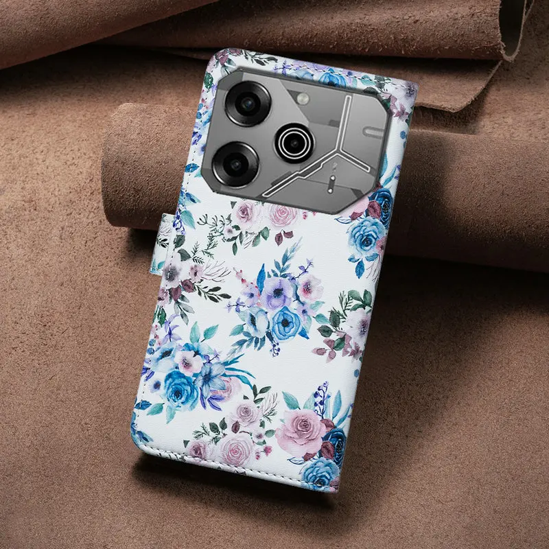 Pova 6 Pro 5G Flip Case For Tecno Camon 30 3D Emboss Floral Leather Wallet Funda Spark 20C 30C 30 Pro Go 2024 Book Cover