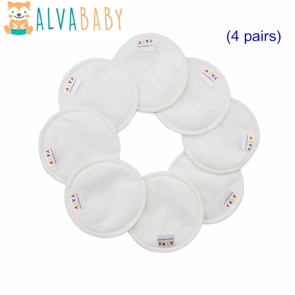 (8pcs/lot) Alvababy Reusable Nursing Pad Reusable Bamboo Breast Pad For Mum Washable Feeding Pad Breast Pads