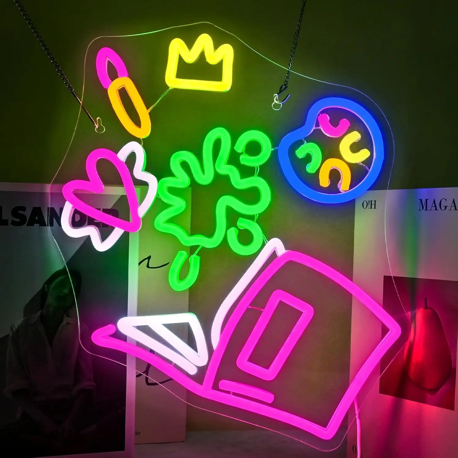 

Набор неоновых вывесок Creative Art: USB-светильники с регулировкой яркости для стен, в форме короны, сердца, книги – для художественных студий, мастерских, уникальный декор для дома, подарок