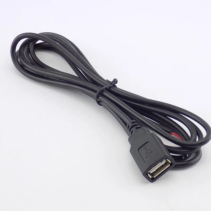 Cabo de extensão com usb 2.0, fêmea, 2 pinos, dc 5v, fonte de alimentação, conector de carga, fio l19, 2 pinos, 0.3/1/2m