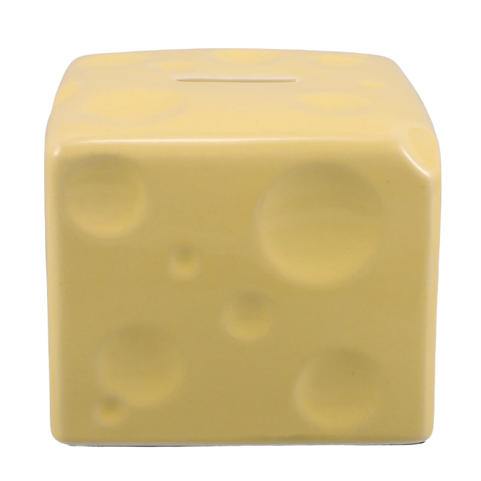 

Ceramic Cheese Block Coin Bank No Opening Piggy Bank Adult Break to Box Travel Emergency Fund Savings Box