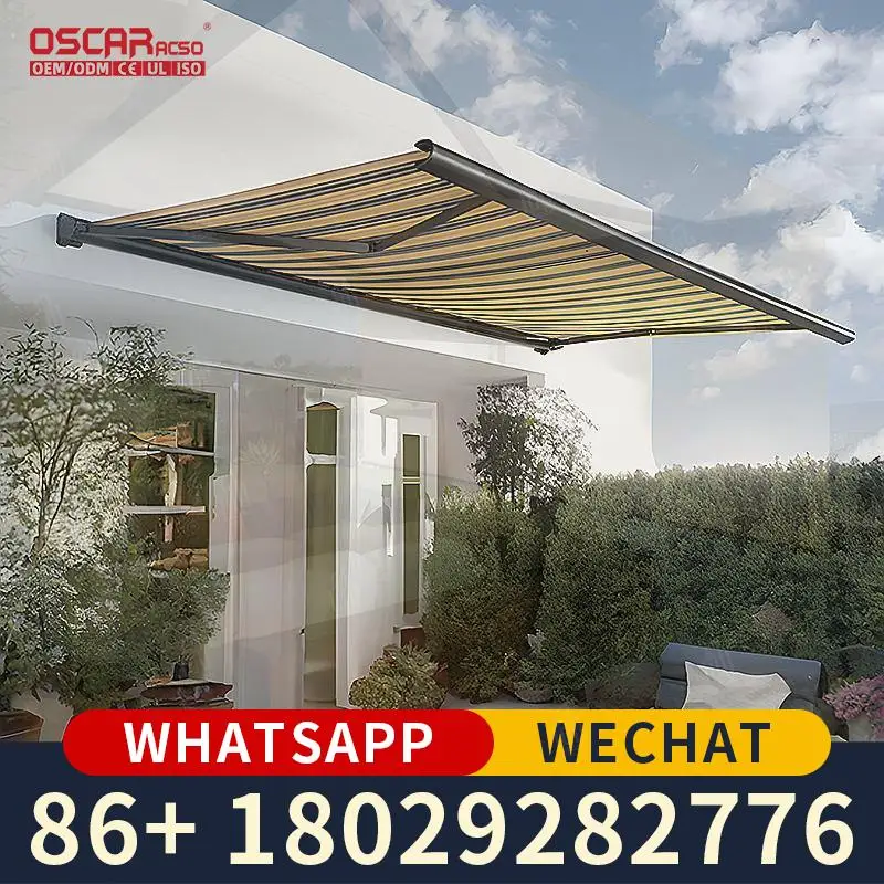 

Retractable Electric Awning Automatic Motor Outdoor Sunshade Patio Garden Deck Waterproof UV Protection Camping Hiking Beach Ret
