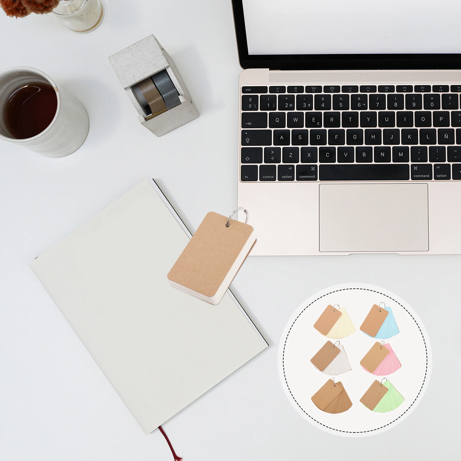 6 قطعة دفاتر ثقب لكمة بطاقات مؤشر متعدد الألوان مع حلقة الموثق للمفردات البطاقات التعليمية ملاحظات الدراسة بطاقات مذكرة فارغة محمولة