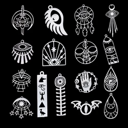 3PCS Devil Eye Tassels Dreamcatcher DIY Earrings Stainless Steel Pendant Charm For Jewelry Making Necklace Women Girl Accessory