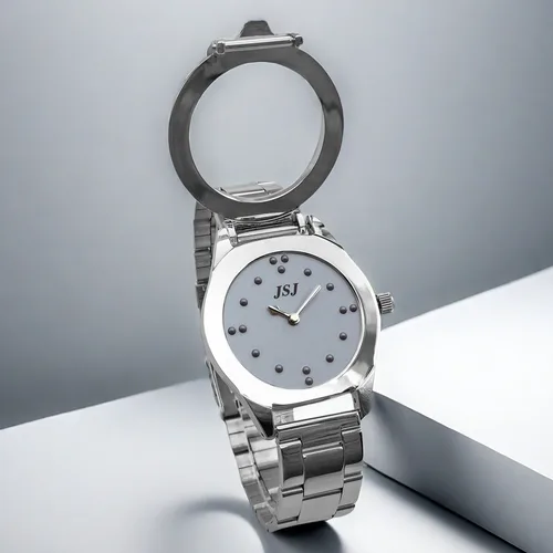 Reloj Táctil Braille con Esfera de Puntos Relieve - Diseñado para Ciegos, Invidentes y Personas con Discapacidad Visual