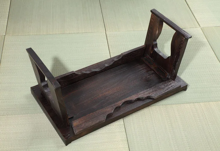 Japanese Antique Tray Table Folding Leg Rectangle 80cm Paulownia Wood Traditional Asian Furniture Living Room Tea Table image 4