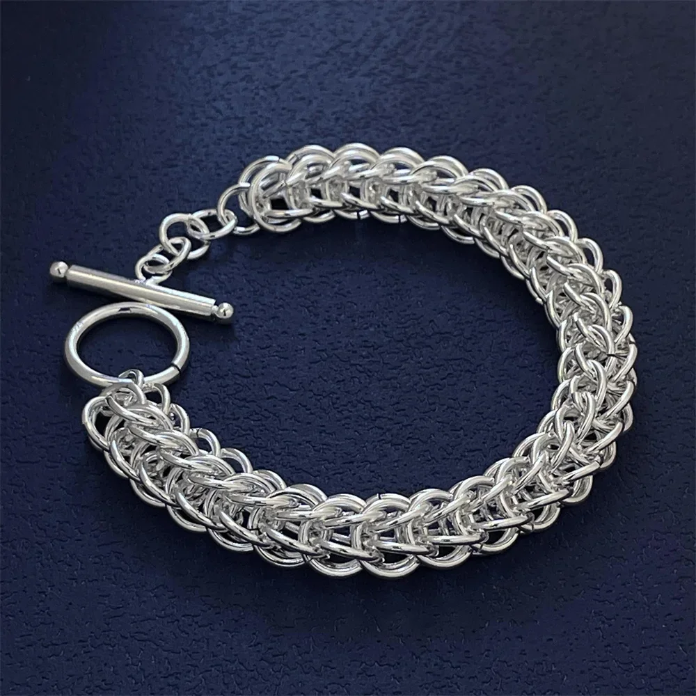 925 sterling silver bracelet keel Bracelet Men's classic fashion jewelry beautiful chain 20 cm 8 in