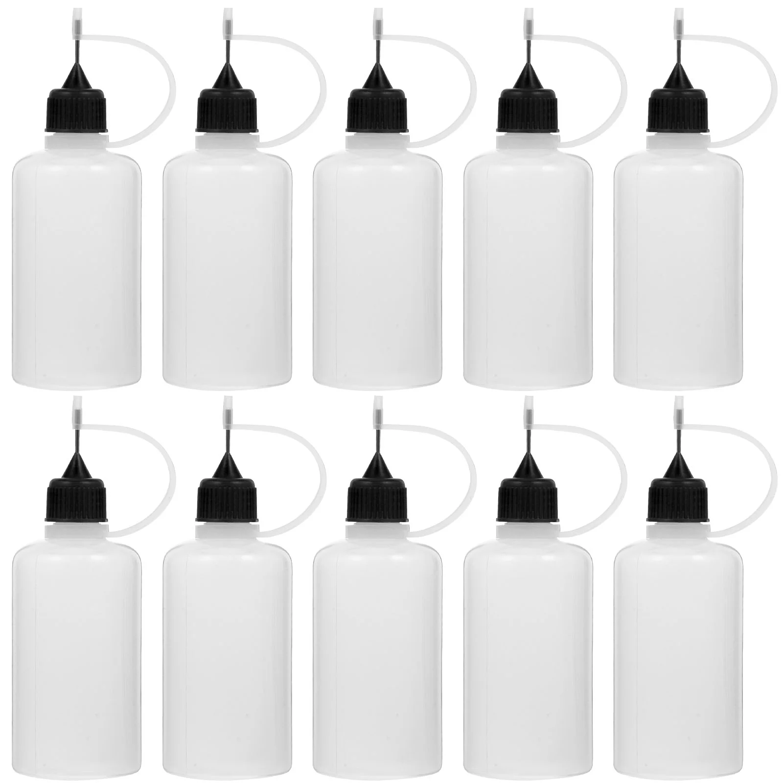 Shaker Bottle Bottled Squeeze Bottles Glue with Fine Tip Droppers for Liquid Black Stainless Steel