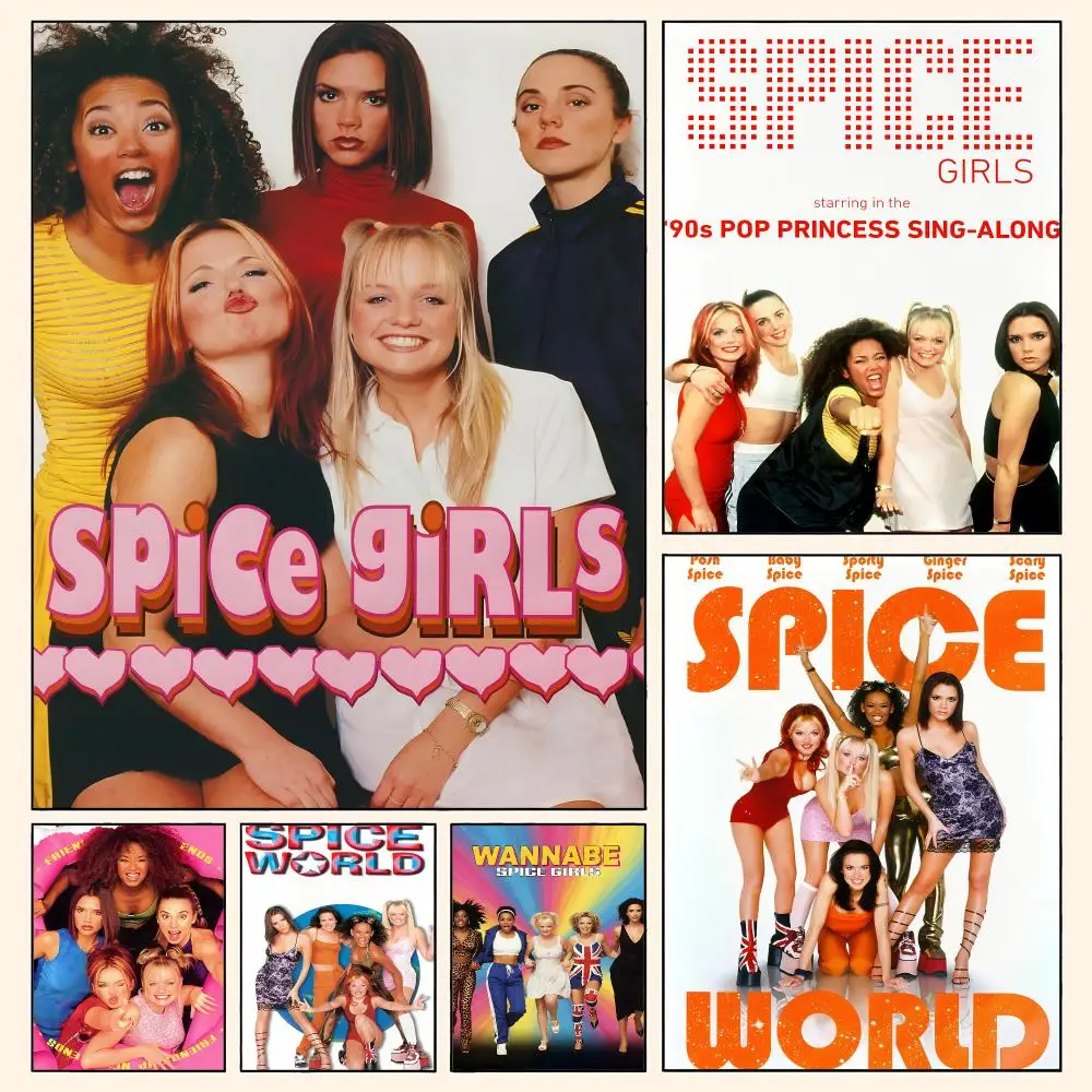 Spice Girls Music Poster Waterproof HD Modern Peel And Stick Wall Decor Living Room Dorm Garage