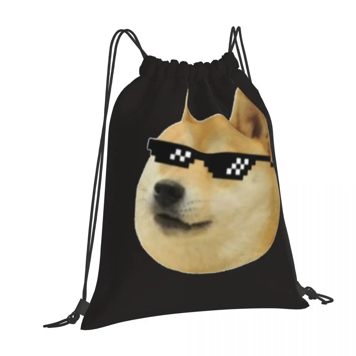 

Doge Shiba Inu Memes Backpacks Portable Drawstring Bundle Pocket Storage Bag Book Bags for Man Woman Students