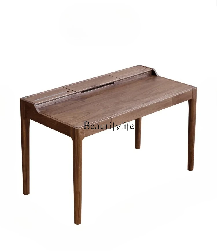 

North American black walnut desk Nordic desk study bedroom log writing desk